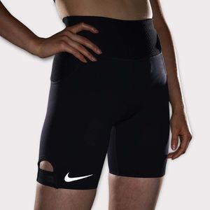 Nike Tech Pack City Ready Bike Shorts Small Black High Rise Waist Cutout Womens